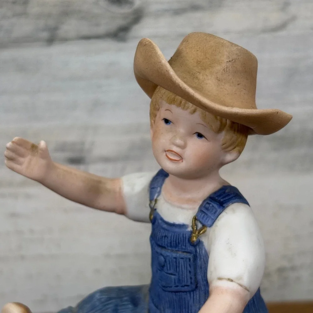 Homco Denim Days Playtime 8827 Figurine 1985‎ Danny and Debbie